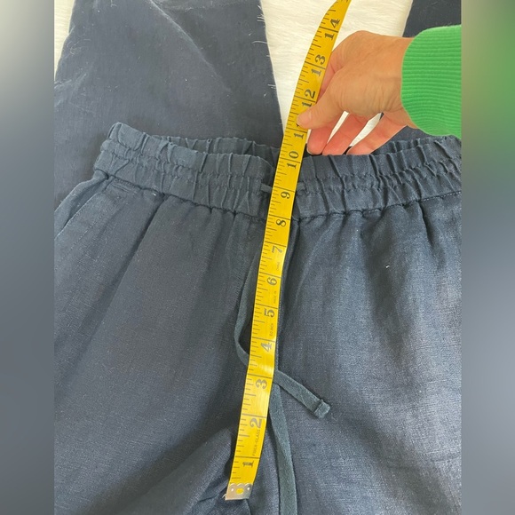 Talbots all linen wide leg Navy Pants - Picture 11 of 11